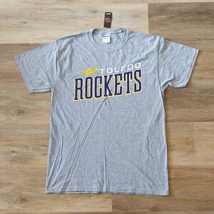 NWT Jerzees Toledo Rockets Graphic T-Shirt Grey Size M